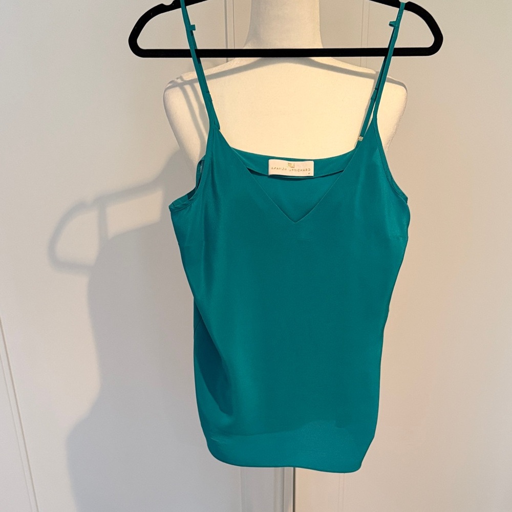 Amanda Uprichard Turquoise Camisole 100% Silk.  Size Medium